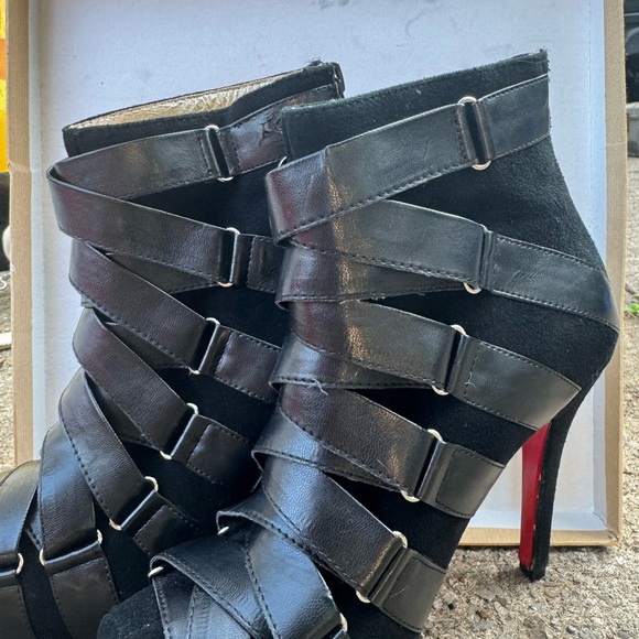 Christian Louboutin Black Multi-Strap Heels - Picture 2 of 10